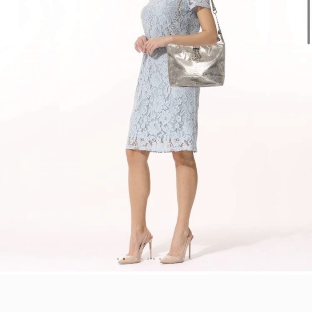 Michael Kors, Frankie Metallic Python Embossed Leather Bag - Picture 3 of 11